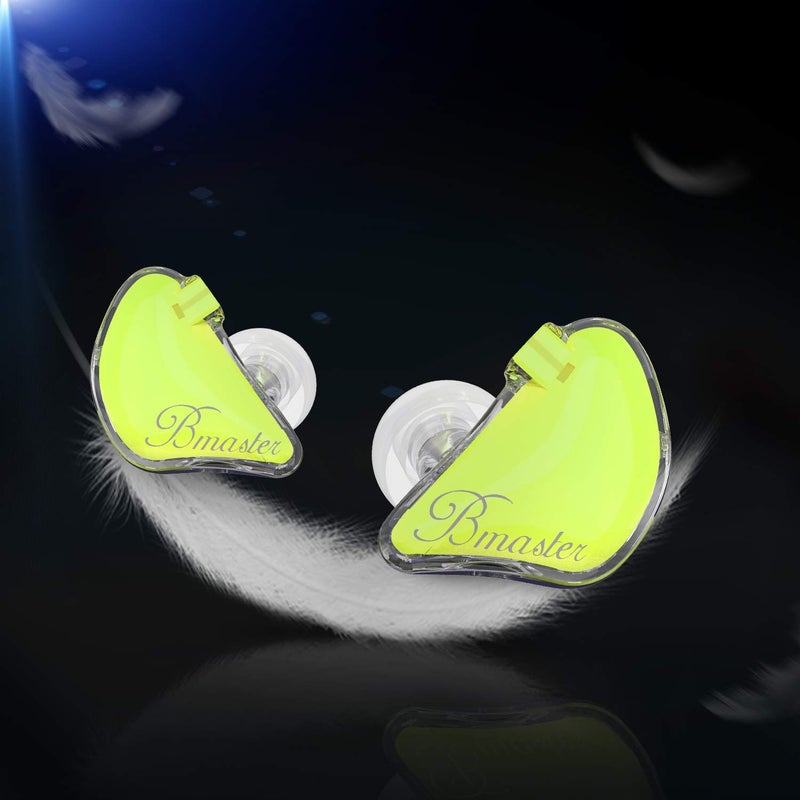 BASN Bmaster Noise Isolating in Ear Monitor Earphones, 1BA+2DD Hybrid Balanced Armature Driver IEM Headphones with Two Detachable MMCX Cables (Yellow) - Image 3